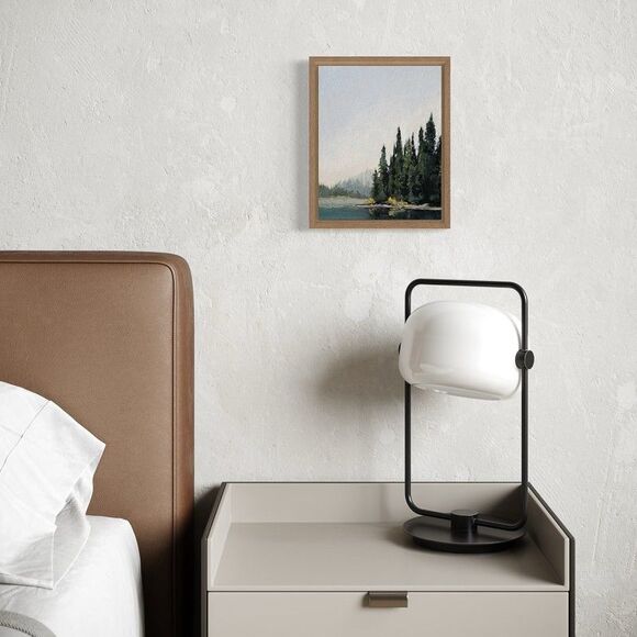 Original Oil Landscape Painting Coastal Maine Calm Lake Tall Pines Signed 8x10" - Picture 5 of 6